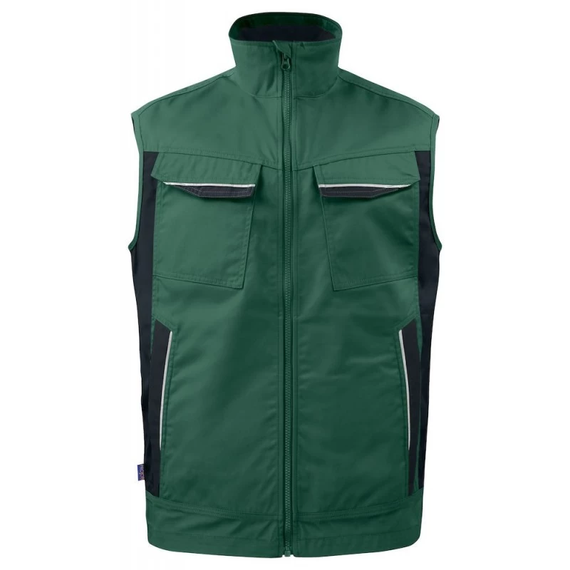Gilet De Travail Bodywarmer Ete 5706 Projob Noir Ou Vert