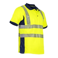 Polo Bicolore Haute Visibilite Anti UV Manches Courtes LMA