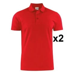 Polo Piqué Manches Courtes Lot De 2 Surf RSX Rouge Ou Blanc Printer