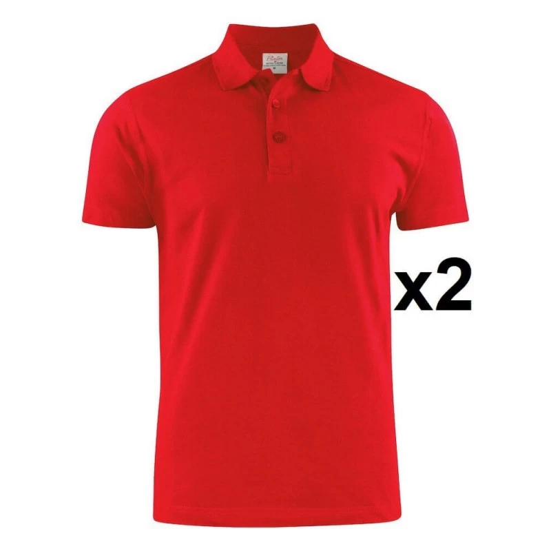 Polo Piqué Manches Courtes Lot De 2 Surf RSX Rouge Ou Blanc Printer