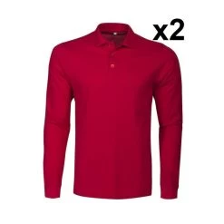 Polo Piqué Manches Longues Lot De 2 Surf RSX Rouge Ou Blanc Printer