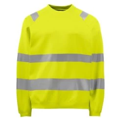 Sweat Haute Visibilite Col Rond 6106 Projob Jaune Fluo