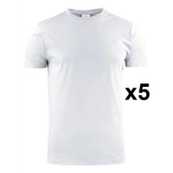 Tee Shirt Manches Courtes Blanc Heavy RSX Lot De 5