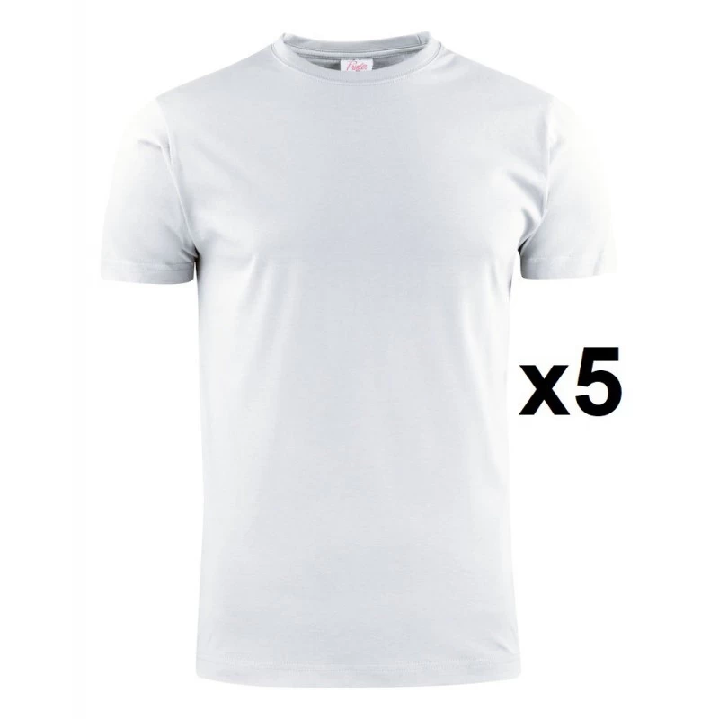 Tee Shirt Manches Courtes Blanc Heavy RSX Lot De 5