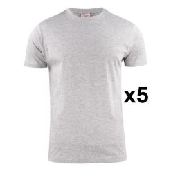 Tee Shirt Manches Courtes Eco Gris Light RSX Lot De 5