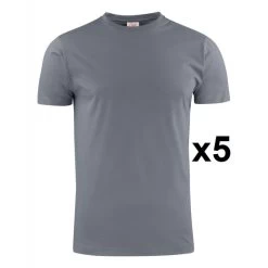 Tee Shirt Manches Courtes Gris Heavy RSX Lot De 5