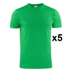 Tee Shirt Manches Courtes Vert Heavy RSX Lot De 5
